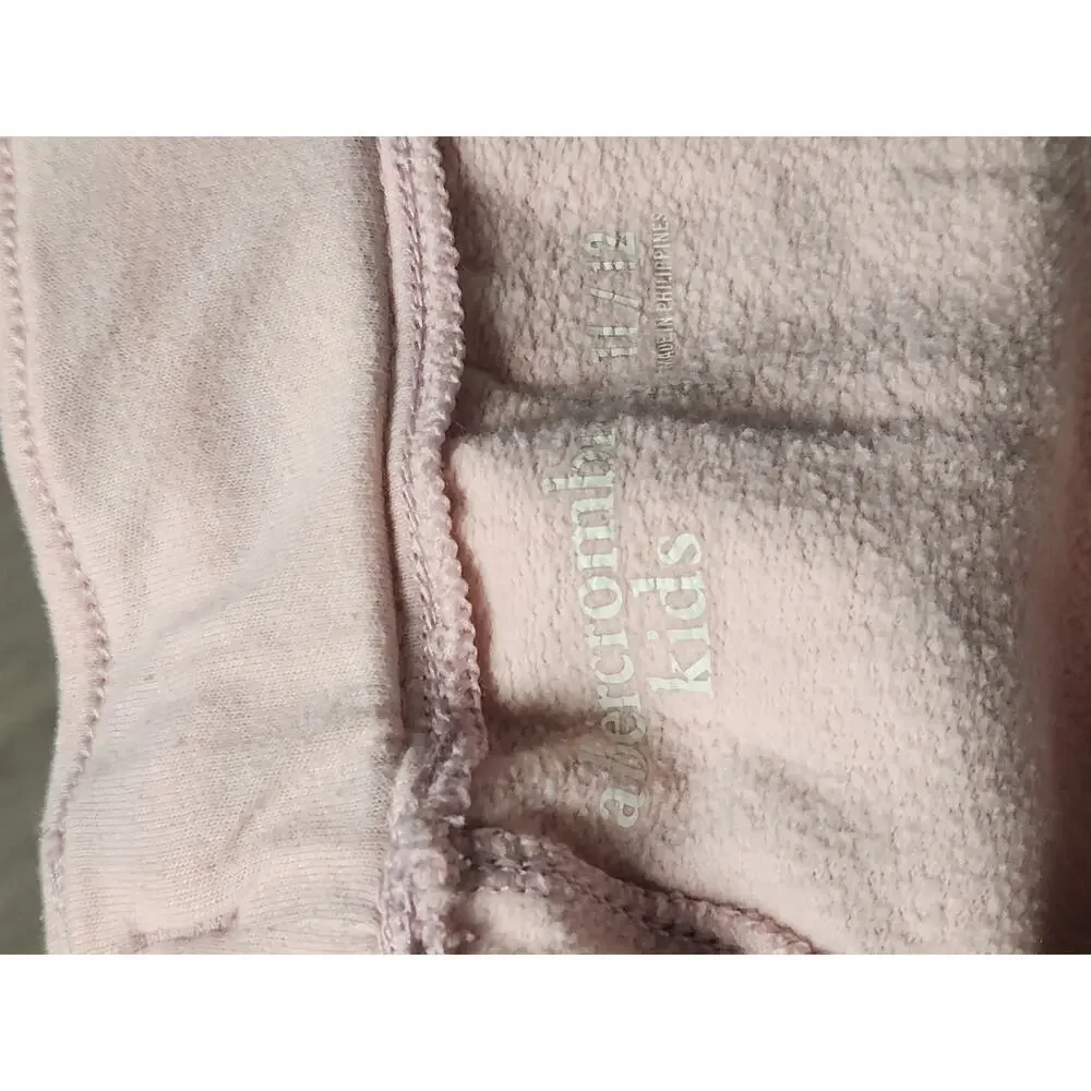 Abercrombie & Fitch Sweatpants Kids 11/12 PInk Logo Fleece NWOT Drawstring - Picture 7 of 9